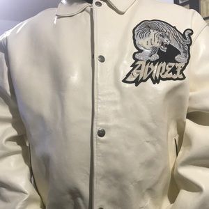 avirex white leather jacket